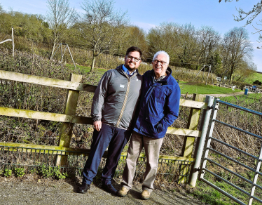 Cllr Ben Taylor and Cllr Mike Shirley at Fosse Meadows